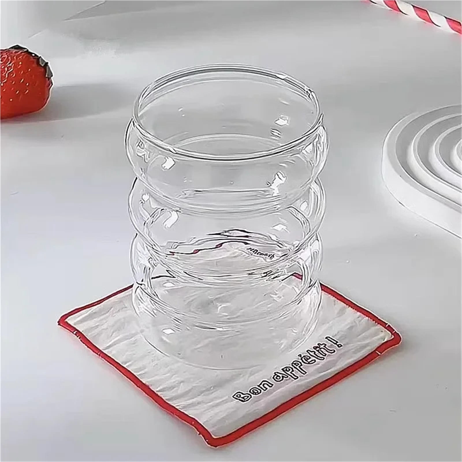 Espresso cup 350ML Glass Cup Transparent Heat-resistant Caterpillar Shape Coffee Mug Drinking Glasses
