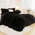 thumbnail image 2 of Queen Comforter Set Black, Fluffy Winter Faux Fur Warm Soft Plush Bedding Comforter Set (1 Velvet Comforter & 2 Pillowcases), Fuzzy Thick Heavy Puffy Comforters Bed Set, 2 of 8