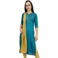 thumbnail image 1 of Atasi Turquoise Gotta Patti Work Rayon Straight Kurti Women's Casual Clothing - 16, 1 of 5
