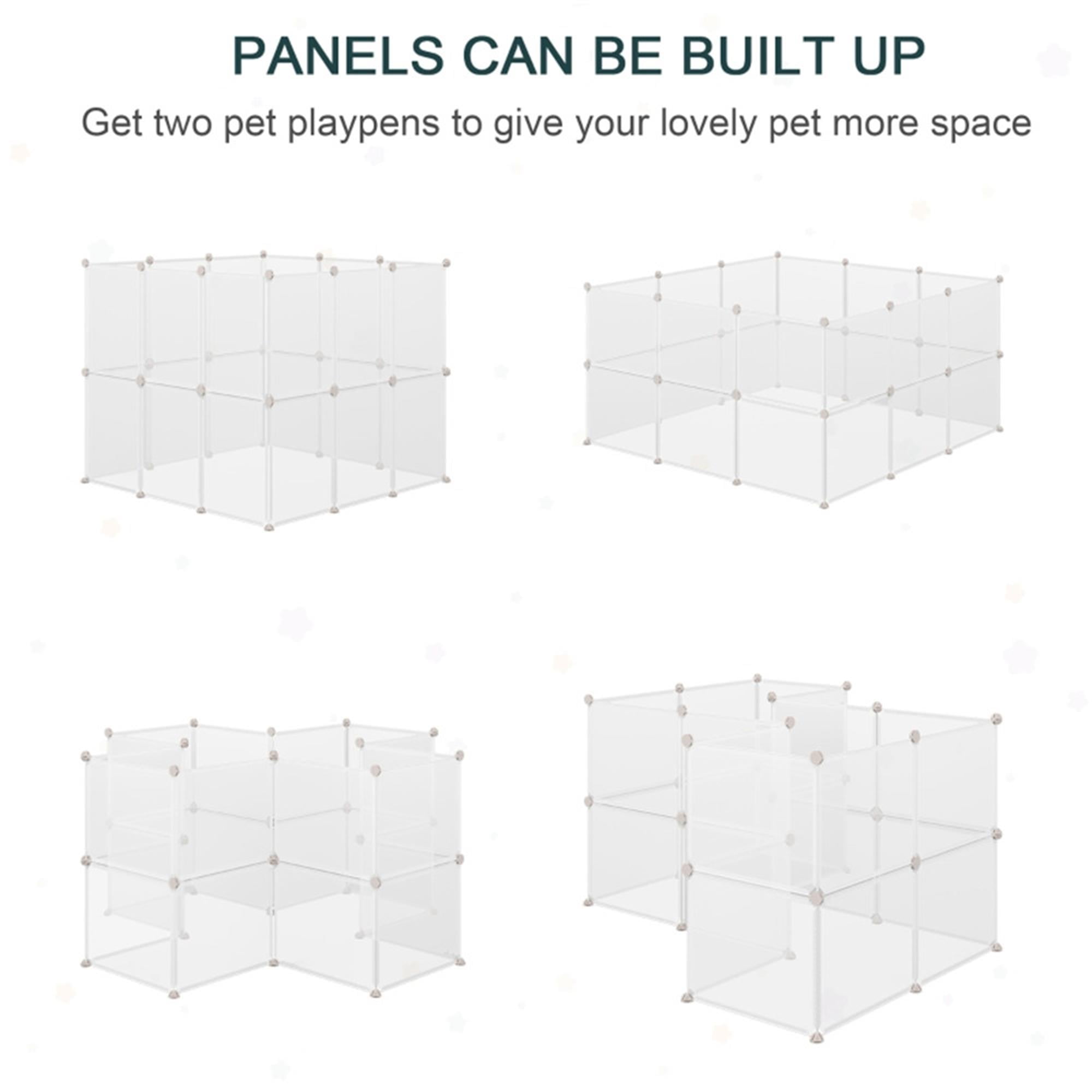 Pefilos 12 Panels Pet Playpen for Small Dogs, Animals Plastic Fence Cage for Guinea Pigs, Hamsters, Bunnies, Rabbits, White Pefilos 12 Panels Pet Playpen for Small Dogs, Animals Plastic Fence Cage for Guinea Pigs, Hamsters, Bunnies, Rabbits, White