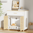 thumbnail image 2 of QUNTTINA 23.62'' Multi-Functional Cat Litter Box Furniture, Cat Litter House with Sisal Doors, Black, 2 of 9