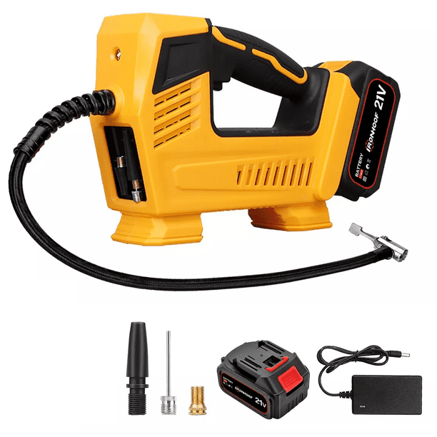 Compresor Inflador De Llantas Inalámbrico Portátil Para Auto Amarillo/Negro