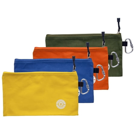 Perfect Tool - Pencetti 8-Piece Small Tool Bag Value Set - Includes 4 Heavy Duty Canvas Tool Bags w/ 4 Carabiners - Perfect for Sorting & Storing Small Tools