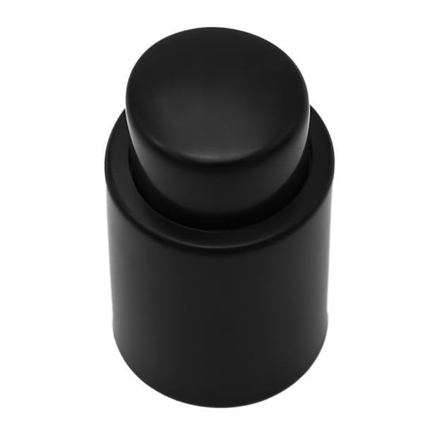 Sellador de champán de plástico, tapón de botella para sellar botellas de champán grandes (negro)