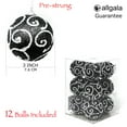 thumbnail image 3 of Allgala 12 Pack 3 Inch Christmas Tree Ornament Balls-Glitter Decorated Foam Large Xmas Ball-Black, 3 of 4