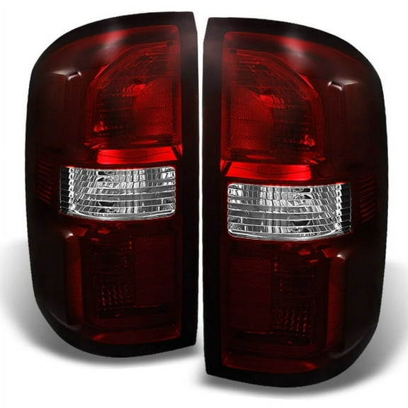 AKKON - For GMC Sierra 1500 2500HD 3500 Dark Red Rear Tail Lights Driver Left   Passenger Right Replacement Pair