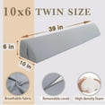 thumbnail image 3 of Jakoola Twin 10"x39"x6" Bed Wedge Pillow, Headboard Gap Filler for Gap between Headobard, Mattress and Wall, Gray, 3 of 8