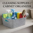 thumbnail image 5 of Plastic Rattan Storage Box Basket Organizer for Bathroom, Large, Gray Pack of 6, 5 of 7