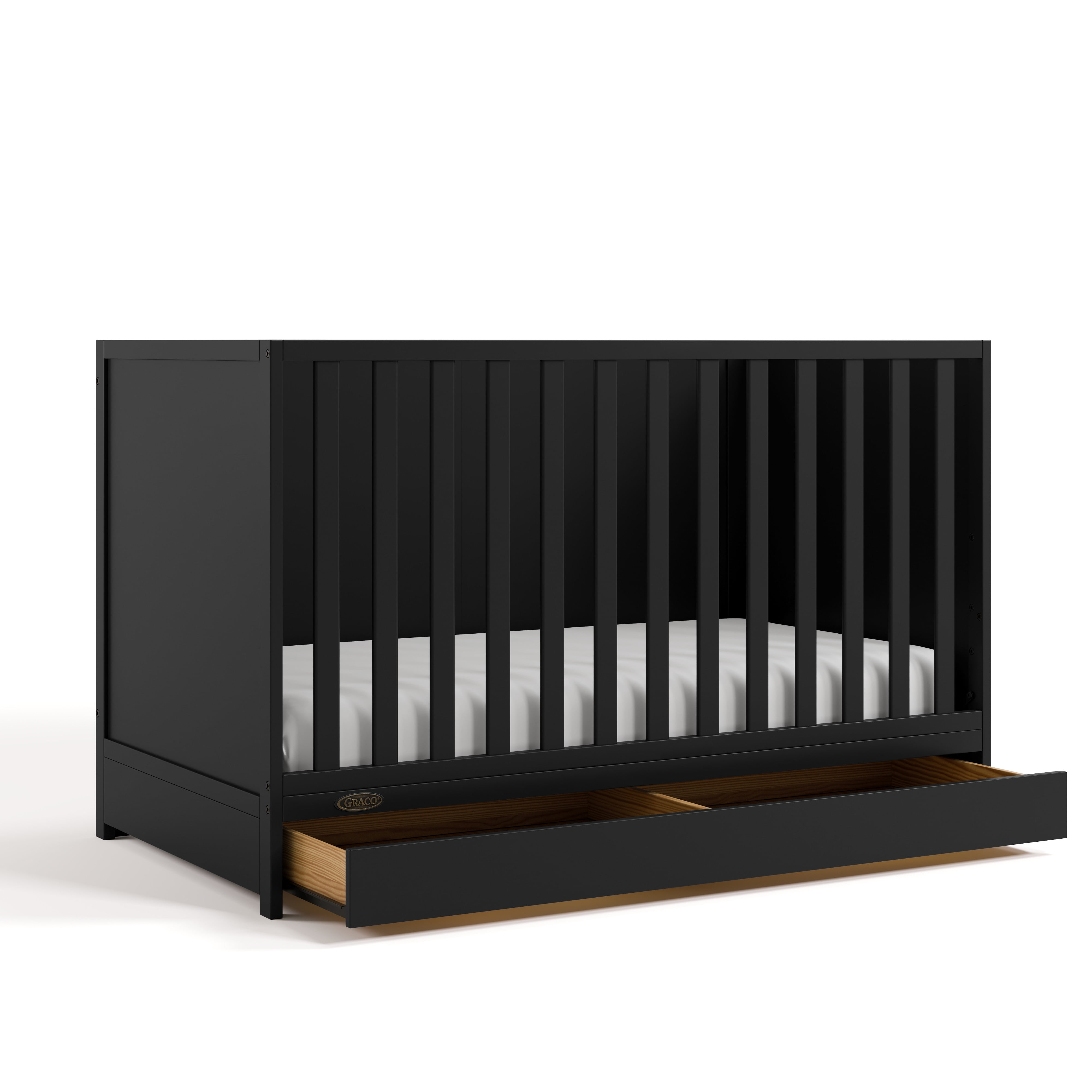 Graco Theo 3-in-1 Convertible Baby Crib with Drawer, Black