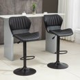 thumbnail image 2 of HOMCOM Shell Back Bar Stool Set of 2 Adjustable Counter Height Bar Stools, 2 of 10