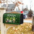 thumbnail image 5 of Saint Patrick''s Day Green Black Buffalo Grid Mailbox Covers Magnetic Standard Size 18" X 21",Green Gnome with Hat Shamrock Coin Mailbox Wraps Post Letter Box Cover for Holiday Garden Yard Decor, 5 of 6