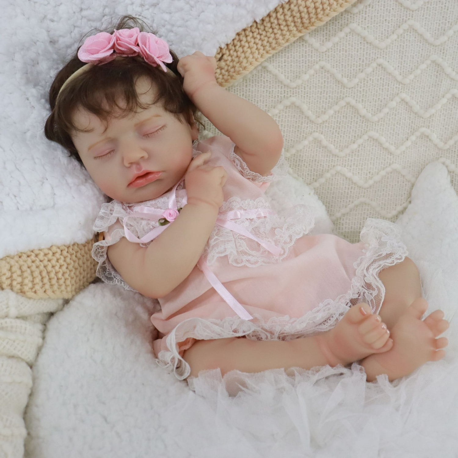 Lifelike Reborn Baby Dolls - 20" Sleeping Newborn Baby Dolls Full Body, Soft Cloth Body Real Life Baby Dolls Birthday Gift Toy for Age 3+