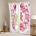 thumbnail image 3 of Feelyou Vintage Pink Bowknot Curtains Pack of 2 (42x84 Each) for Girls, Romantic Christmas Rose Curtains Blackout, Winter Stars Snowflake Bedroom Curtains, Curtains and Drapes Home Decor, 3 of 6