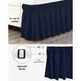 thumbnail image 4 of Solid Color Ruffle Bed Skirt King Size Dark Blue Adjustable Elastic Dust Bed Skirts Wrap Around Bedskirt Wrinkle Free Easy Fit with 18 Inch Drop, 4 of 8