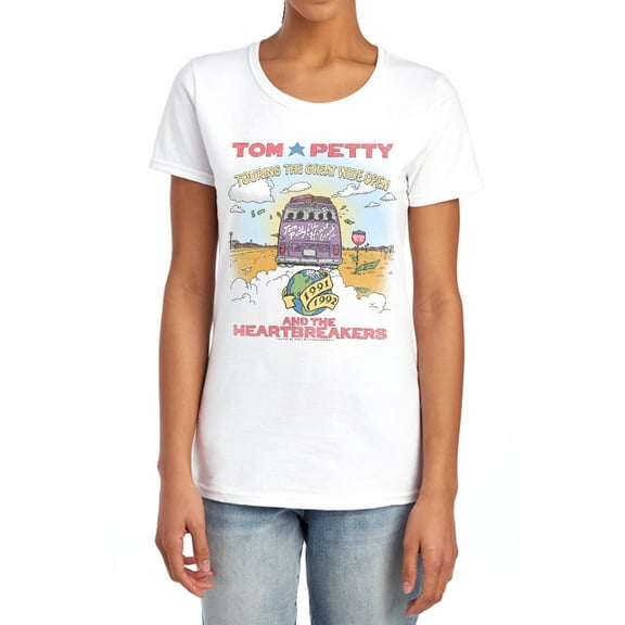 Tom Petty The Great Wipe Open Women's T Shirt, White, 2X-Large