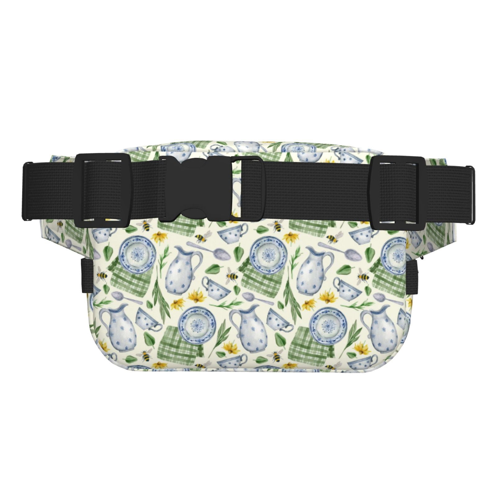 Picia Vintage Utensils Print Square Double-Layer Waist Bag Mini Adjustable Waist Belt Bag Exercise Running Travel Hiking