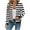 #049-Dark Gray, variant on Women's Winter Stretchy Breathable Gradient Striped Zipper Jacket Cardigan Casual Loose Fit
