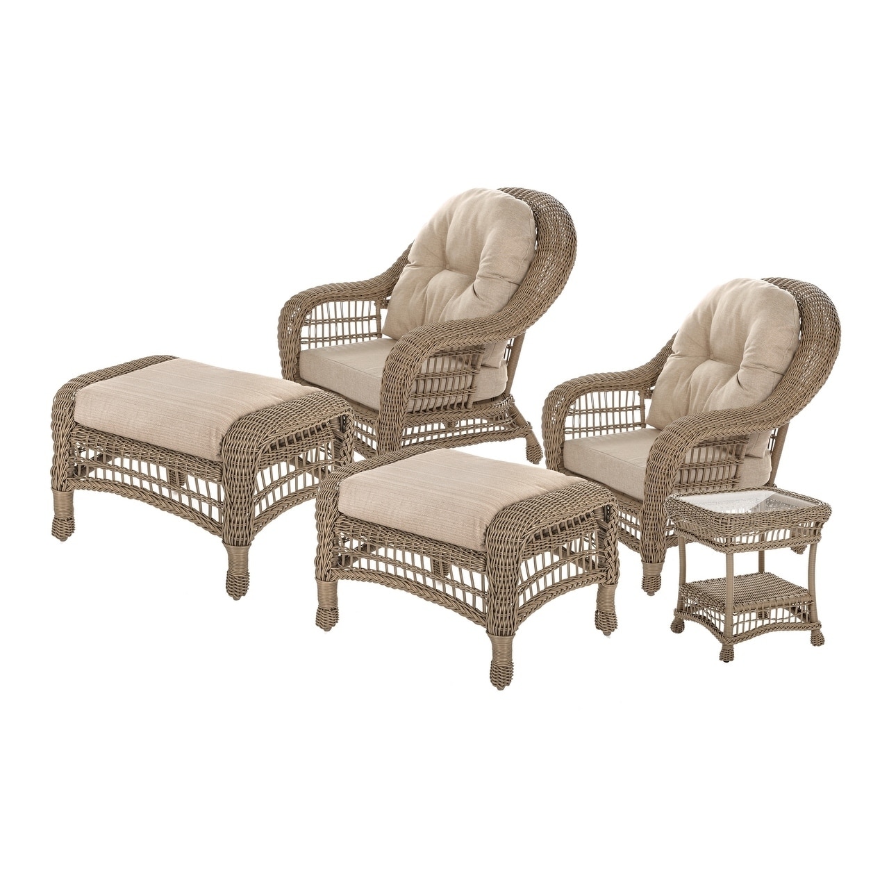 W Unlimited SW1308SET5OT Outdoor Garden Conversation Set with Ottomans & End Table - 5 Piece - image 2 of 5