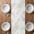 thumbnail image 6 of Coastal Sage Green Table Runner - 72 Inch Long, Kitchen Dining Table Runner Dresser Scarves, Ocean Coral Starfish Jellyfish Farmhouse Decor for Coffee Tables Wedding Party Banquet, 6 of 8