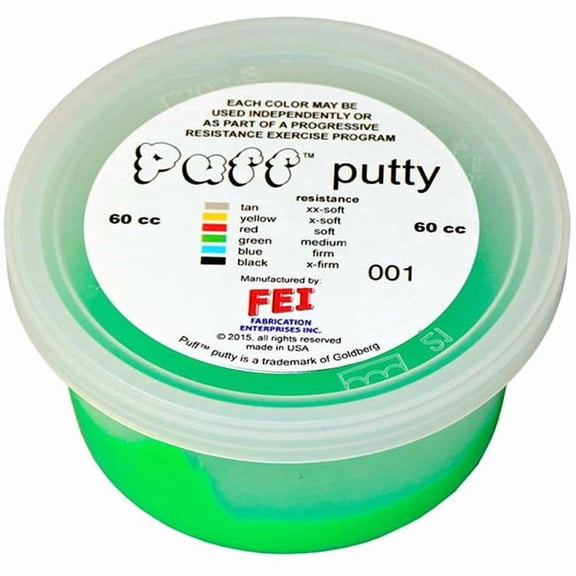 Fabrication B2176873 Puff LiTE Color-Coded Exercise Putty - Medium - Green - 60cc