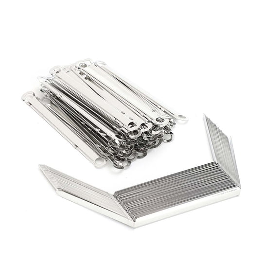 Paper 50pcs File Fasteners 2-Hole Iron Clip Paper Prong Fastener Binding Clamp 80mm Hole Pitch for 350Sheets A4 Paper, 2-Hole Clip