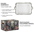 thumbnail image 3 of WOBOGO Majestic Elephant Square Storage Basket with Waterproof Canvas and PE Lining Durable PU Leather Handles 14.2×10.2×8.3in, 3 of 9