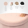 thumbnail image 3 of PINPLUS Pouf Rose de 15 Pouces, avec Rangement, Repose-Pieds Pliable pour Salon, Coffre à Jouets, Siège de Rangement, Repose-Pieds Rond en Forme de Teddy, 3 of 7