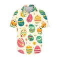 thumbnail image 3 of Blusas y camisas de manga corta con cuello en V Camisa estampada de Pascua para hombre Camisa abotonada Top de poliéster para hombre, 3 of 4