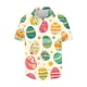 thumbnail image 3 of Blusas y camisas de manga corta con cuello en V Camisa estampada de Pascua para hombre Camisa abotonada Top de poliéster para hombre, 3 of 4