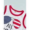 thumbnail image 5 of Baby Boys 2PCS Pants Set Sleeveless Letter Print Tank Tees + Star Short Pants Toddler Boys Independence Day Outfit, 5 of 8