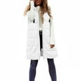 thumbnail image 6 of cocolona Womens Long Puffer Vest Stand Collar Sleeveless Hooded Down Jacket Fall Winter Casual Loose Coats with Pocket, 6 of 8