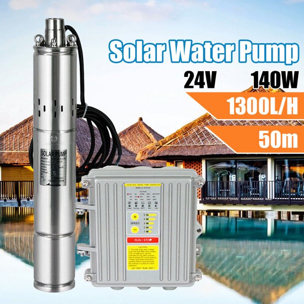 Miumaeov Stainless Steel Submersible Solar Water Well Pump Kit with MPPT Controller 24V 140W
