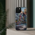 thumbnail image 3 of DistinctInk Hybrid (Acrylic / TPU) Clear Slim Fit Case for Apple iPhone 12 MINI (5.4" Screen) - "Colorful Urban Masterpiece: Bursting Life on Concrete Canvas", 3 of 8