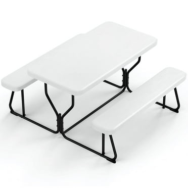 Fenbeli Picnic Table Bench Set 4.5-Foot, White