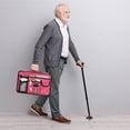 thumbnail image 4 of SupreGear Walker Bag, Rollator Wheelchair Storage Pouch with Cup Holder, Water-Resistant Nylon, Red Plaid, 4 of 9