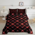 thumbnail image 1 of Erosebridal Geometric Abstract Comforter Sets Queen Size, Neon Red Comforters & Duvets, Modern Minimalst Decor , Breathable 3pcs, 1 of 8