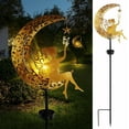 thumbnail image 5 of Qoosea Fairy Garden Solar Lights, Fairy Moon Figurine Light Stake, Yard Decorations Outdoor Garden Decor statues, Vintage Gold Lighting, 5 of 11