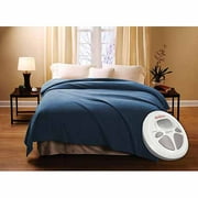 Sunbeam Microplush Warming Blanket, Azure
