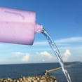 thumbnail image 4 of Botella de agua plana portátil, lindo frasco de viaje, Taza de viaje de plástico esmerilado, contenedor de agua, hervidor de agua, botella de agua (rosa), 4 of 5
