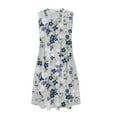 thumbnail image 3 of Nmnitkp Women's Beach Dress Summer Floral Print Short Sleeve V Neck Beach Mini Dress Casual Boho Swing Loose Vacation Dress, 3 of 6
