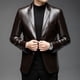 thumbnail image 1 of Chaqueta de traje de cuero para hombre, chaqueta de traje de primavera y otoño, chaqueta informal de alta gama para mediana edad, chaqueta gruesa de moda para otoño e invierno, 1 of 2