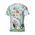 thumbnail image 3 of Rocae Chinoiserie Floral Palm Tree for Men's Moisture-Wicking Crew Tee - T-Shirt for Sports, Outdoor Activities, and Casual WearLarge, 3 of 9