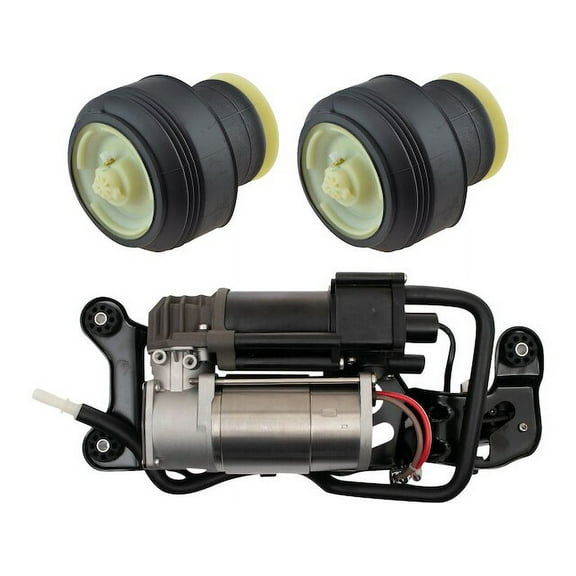 Air Suspension Compressor and Spring Kit 3 Piece - Compatible with 2014 - 2018 BMW X5 2015 2016 2017