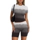 thumbnail image 2 of Blusas para Mujeres Casual Sólido Manga Corta Blusa de Cuello Redondo Y Pantalones Cortos Cintura Elástica Set de Dos Piezas, 2 of 4