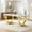 White Gold, variant on 70" Rectangular Marble Dining Table, Polished Stainless Steel O-Shaped Base and Faux Marble Top for Dining Room or Kitchen