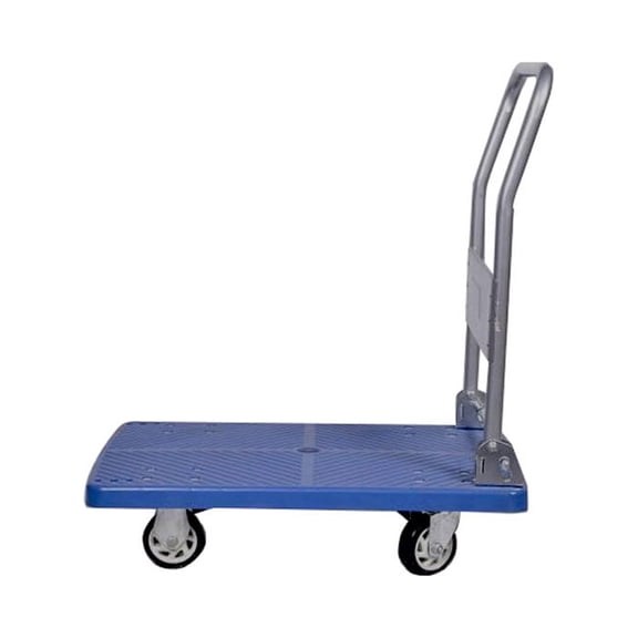 RW Clean Blue Plastic Large Folding Platform Cart - 660 lb Capacity - 35 1/2" x 23 1/4" x 27 3/4" - 1 count box