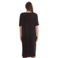 thumbnail image 3 of Just Love Short Sleeve Nightgown Sleep Dress for Women (Black - Day Dreamer, 1X), 3 of 3