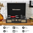 thumbnail image 3 of Reproductor de vinilo con estuche de piel sintética, Bluetooth 5.3 y altavoces integrados., 3 of 8