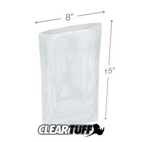 ClearTuff - 8" x 15" 2 Mil Flat Poly Bags - 1000/Case