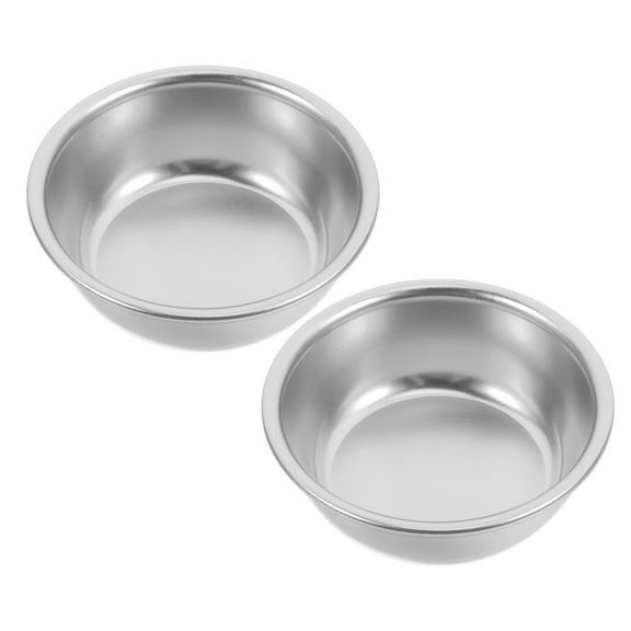 2pcs Soy Sauce Dish Mini Individual Saucers Bowl Round Seasoning Dishes Aluminum Sushi Dipping Bowl Appetizer Plates Silver